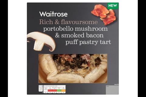 Waitrose Portabello Mushroom and Smoked Bacon Puff Pastry Tart